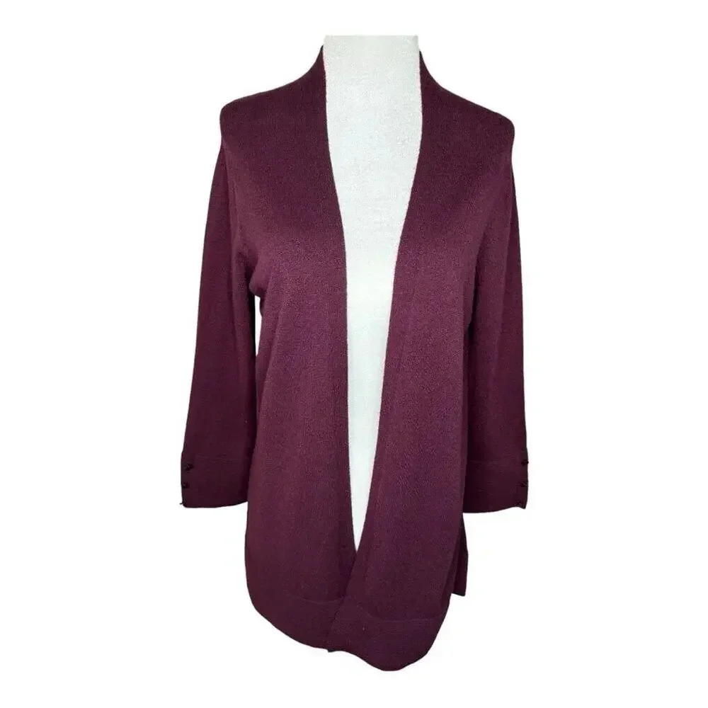 NEW‎ Evolution Women's XS Red Burgundy Cardigan Sweater Lightweight Knit NWT